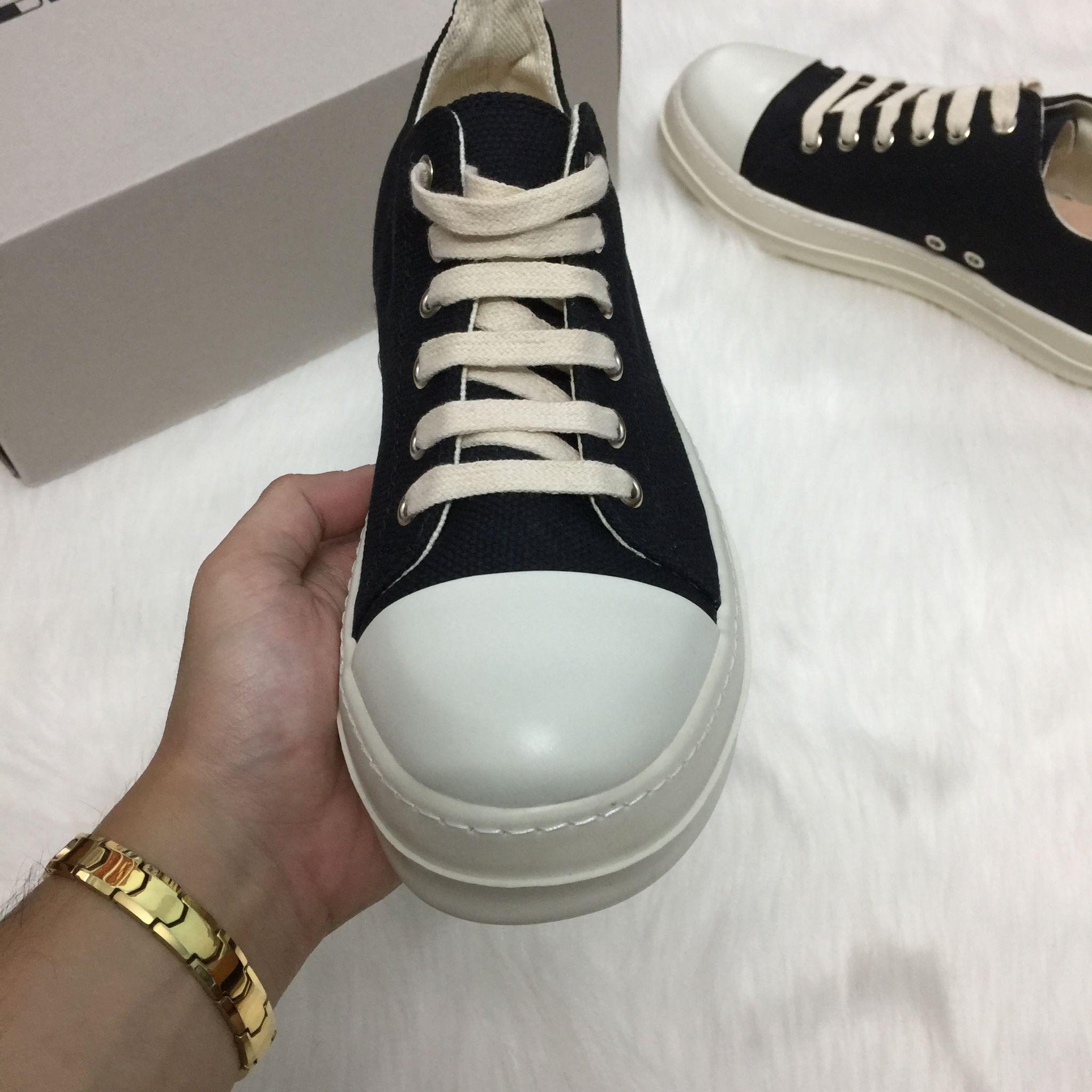 [Tặng Hộp & Tặng Tất] Giày Thể Thao Sneaker Rick Owen Cổ Thấp Đế Thơm - Nam Nữ