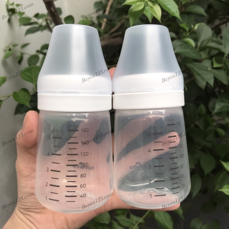 1 - 2 bình trữ sữa mẹ cổ rộng kèm nắp đậy spectra - hàn quốc - phụ kiện cho máy hút sữa s1, s2, m1, m2, 9s, 9plus spt u1520
