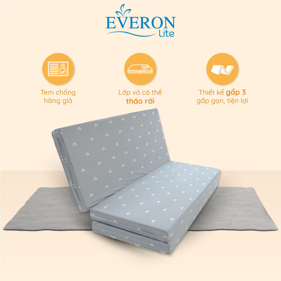 Nệm Bông Ép Gấp 3 Everon Lite, bảo hành 5 năm