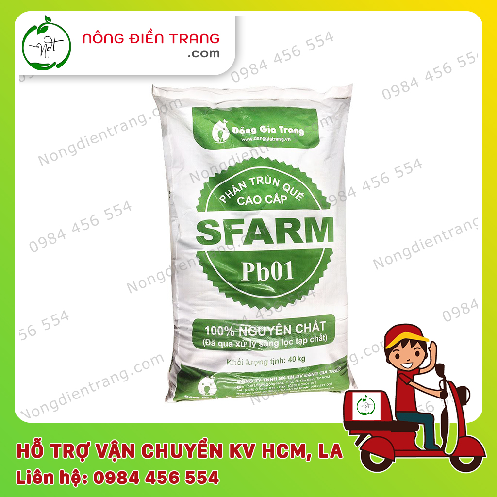 Phân trùn quế 10 kg - phân trùn quế nguyên chất cao cấp sfarm pb01 - sản phẩm chất lượng chuẩn vietgap, globalgap - bổ sung chất dinh dưỡng hữu cơ, cải tạo đất trồng vtnn nông điền trang