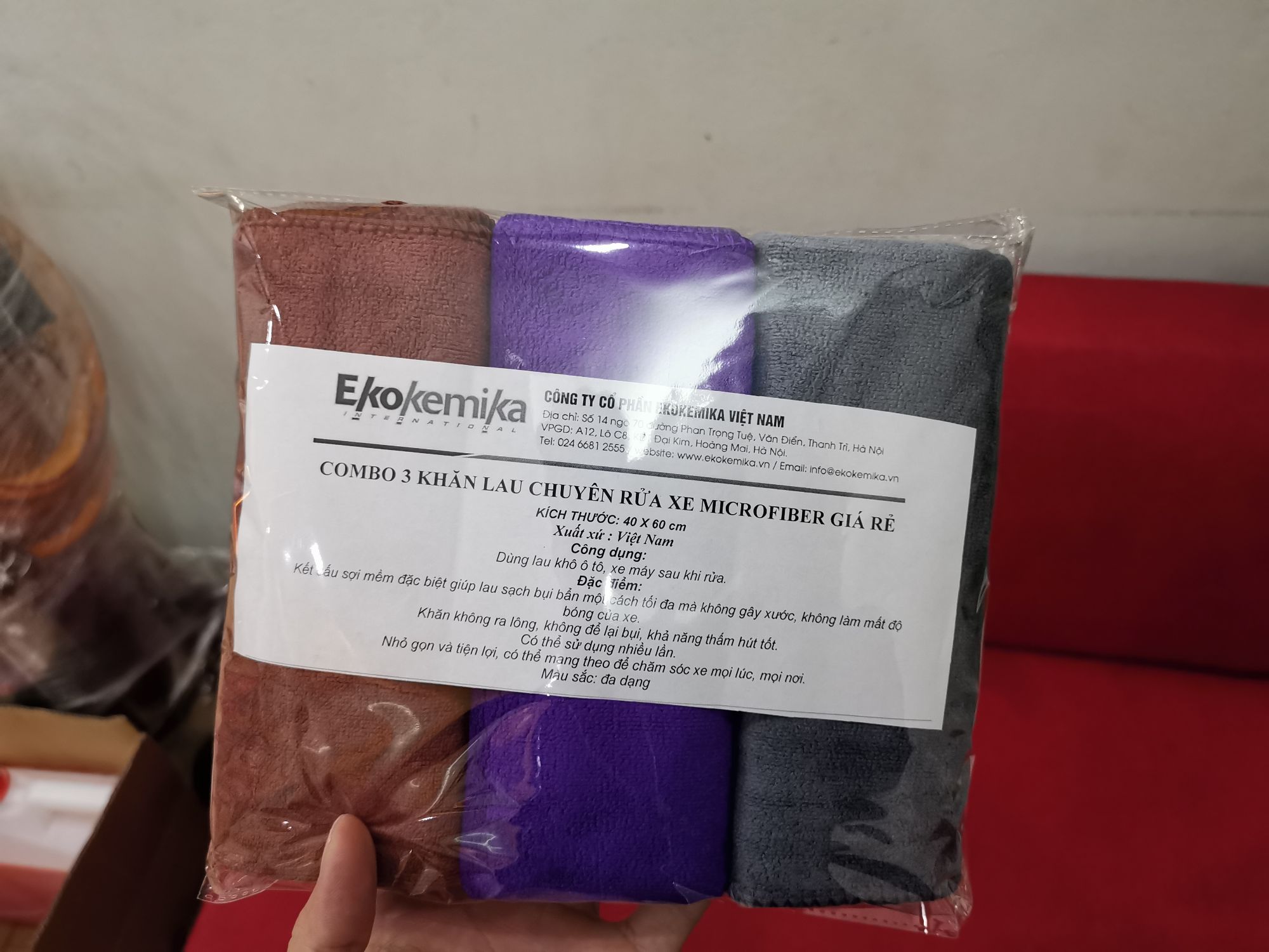 COMBO 3 KHĂN LAU CHUYÊN RỬA XE MICOFIBER 35X75