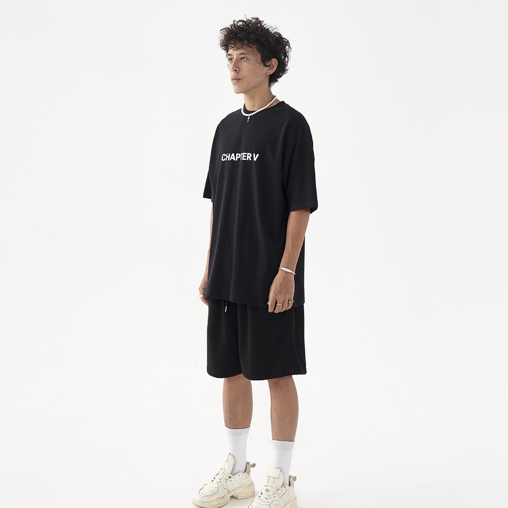 Quần short thun thể thao màu đen - CHAPTER V Black Short Pant