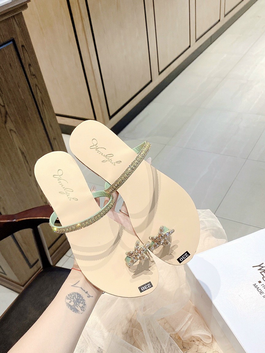 [HCM]dép xỏ ngón nữ gắn hình ông sao đính đá cao cấp.