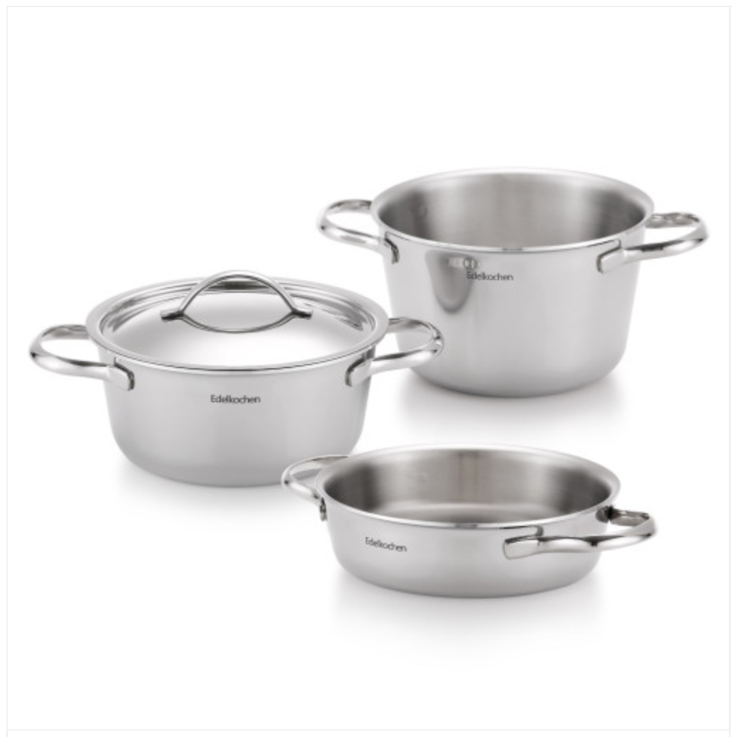 [HCM]Bộ nồi mini Edelkochen 3 lớp Đáy từ 16cm