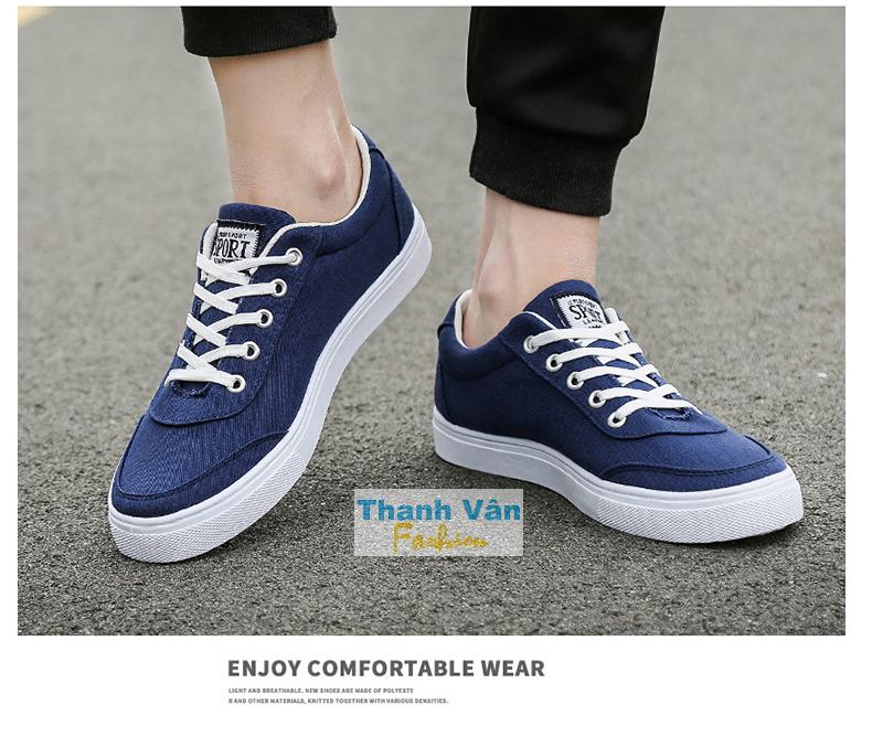 Giày thể thao nam TV030, size từ 39-44 (xanh phối trắng)