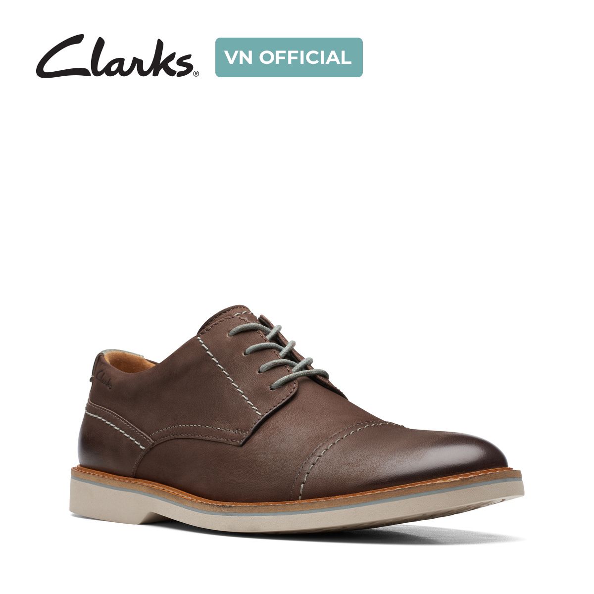 Giày Tây Da Nam Clarks - Atticus LT Cap