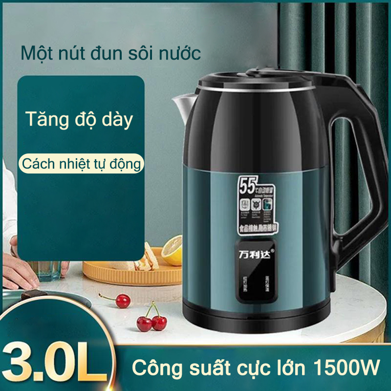 Ấm đun nước điện cách nhiệt tự động MiaXia Joy 3.0L, tắt điện tự động, ấm đun nước gia dụng, ấm đun nước điện Thép Màu hai lớp