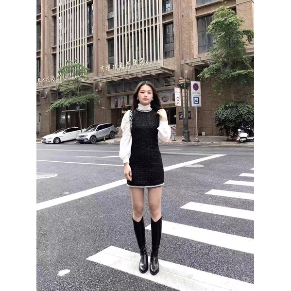 Giày bốt đùi nữ cao cổ da mềm gót thấp ulzzang