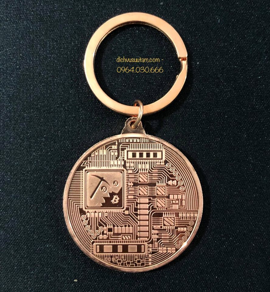 Móc khóa Bitcoin mạ đồng, độc và lạ