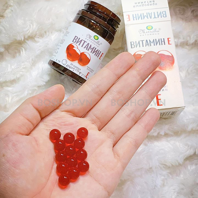 Viên uống Vitamin E Đỏ Mirrolla 270mg của Nga (Hộp 30 viên)