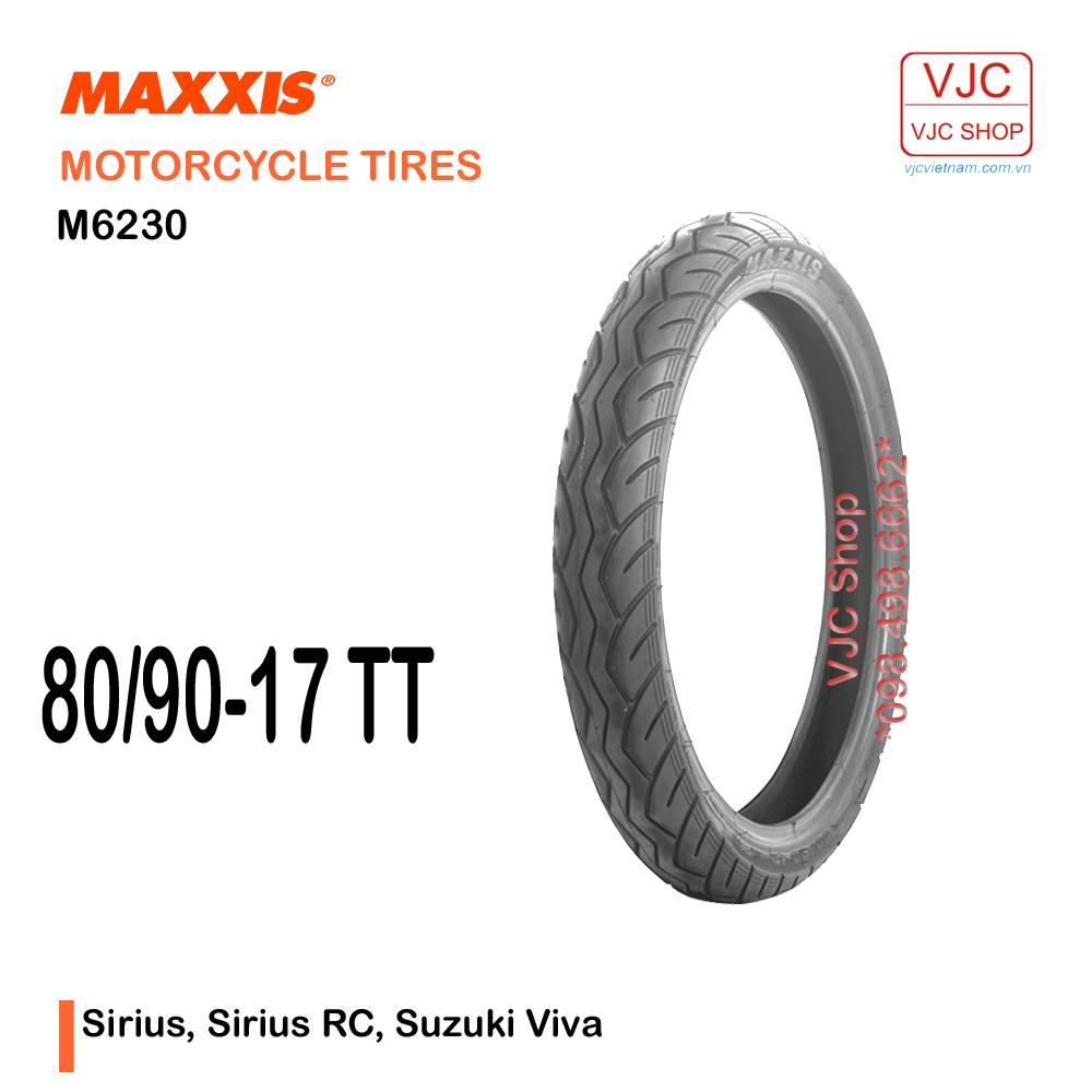 Vỏ sau xe máy Sirius, Viva Maxxis 80/90-17 M6230 loại dùng ruột