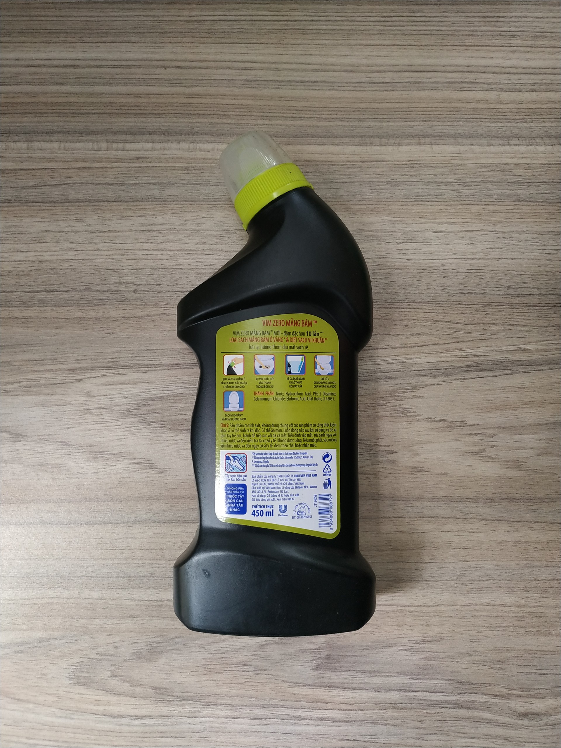 Nước tẩy rửa bồn cầu Vim Zero 450ml hương thơm dịu mát