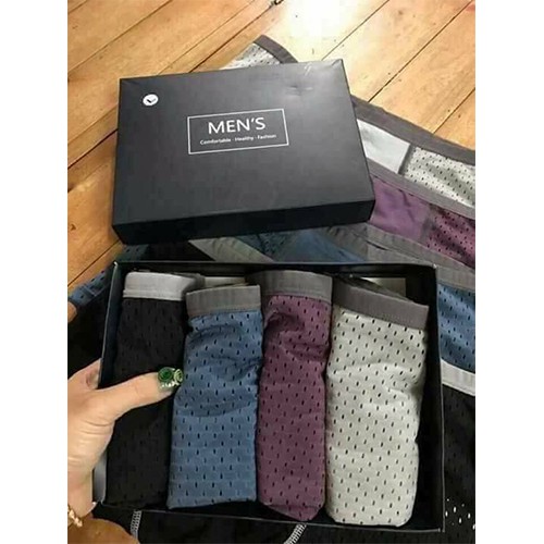 Quần lót nam boxer sịp đùi nam dạng lưới thông hơi cao cấp