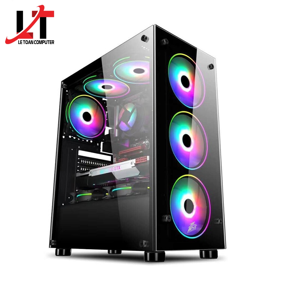 Case 1St Player Fire Dancing V3-A (2 Mặt Kính Cường Lực,Tặng 4 Fan Led, ATX)