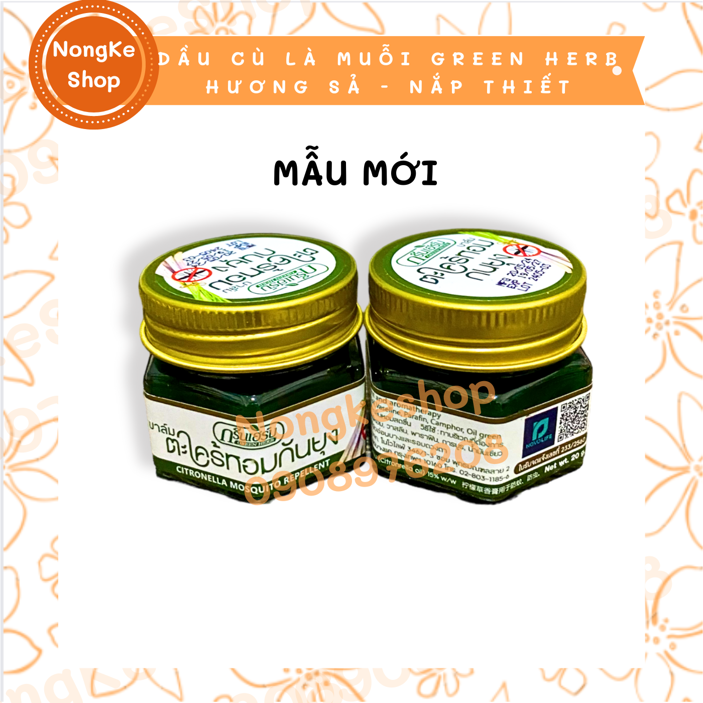 DẦU CÙ LÀ MUỖI SẢ GREEN HERB THÁI LAN