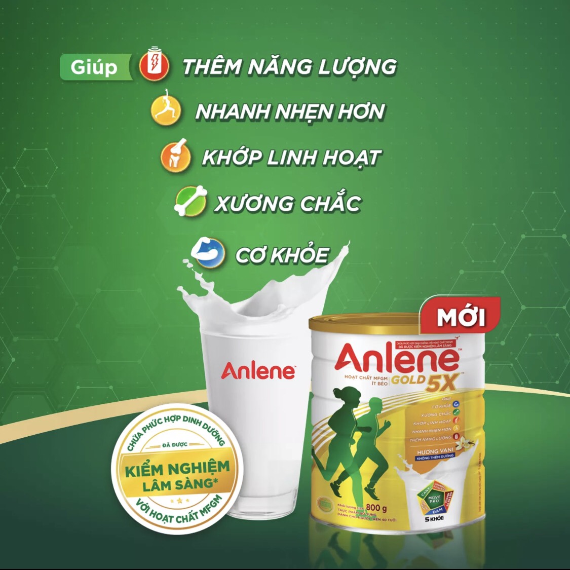 (HSD T6-2025) Sữa Bột Anlene Gold 5X Hương Vani - Lon 800g