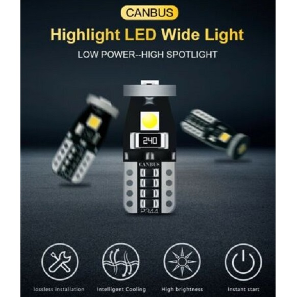 Đèn T10 W5W 3SMD LED 194 168 3030 Tích Hợp Mạch IC Sử Dụng Cho Đèn Nội Thất Canbus, Đèn Biển Số