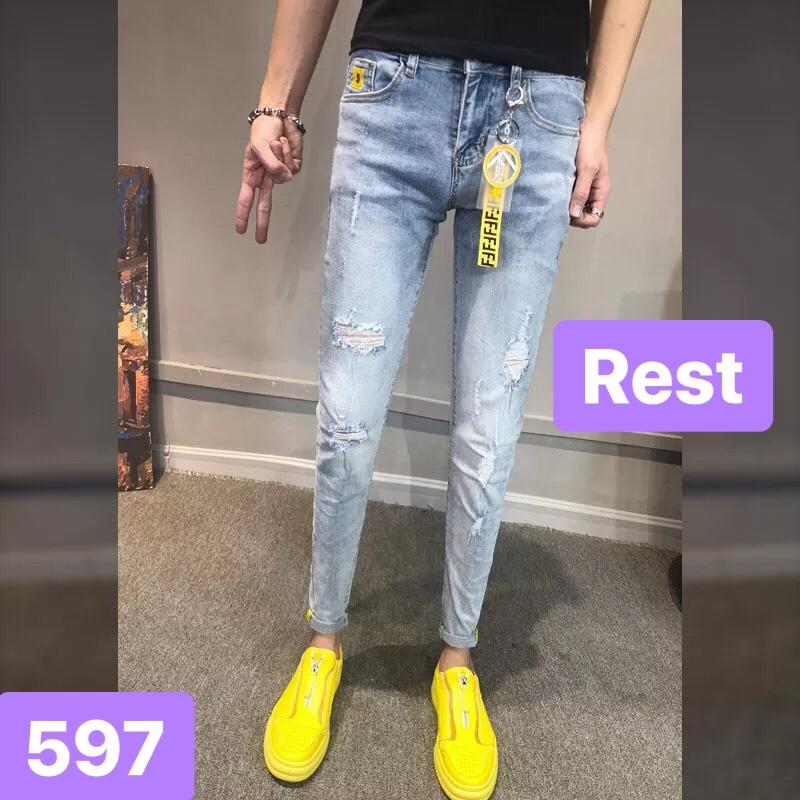 QUẦN JEAN NAM CHẤT BÒ CAO CẤP XANH  WASH SUN WASH BA NA HILL DB-1900 EVEREST FASHION