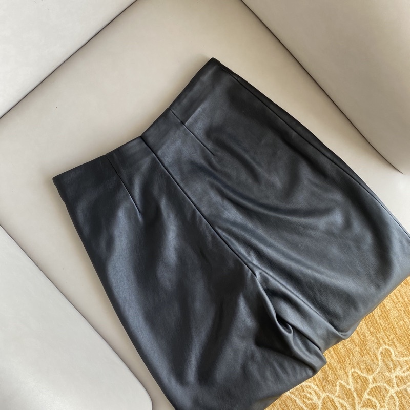 Quần da cạp cao HERA LEATHER PANTS - Tipblu