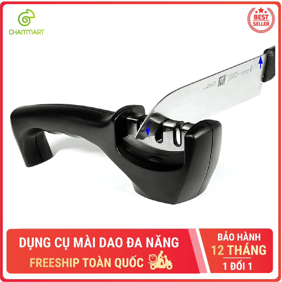Dụng cụ mài dao kéo đa năng 3 lưỡi SL thiết kế 3 trong 1 lưỡi mài phủ gốm ceramic hợp kim tungsten và kim cương