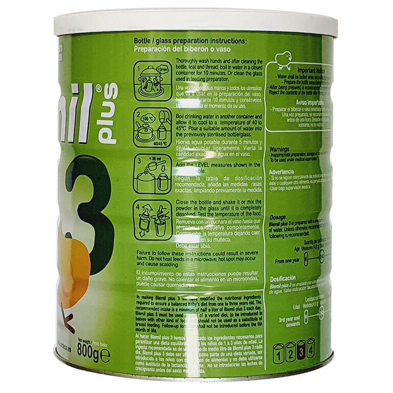 Sữa Blemil Plus 3 800g (trẻ từ 1-3 tuổi)
