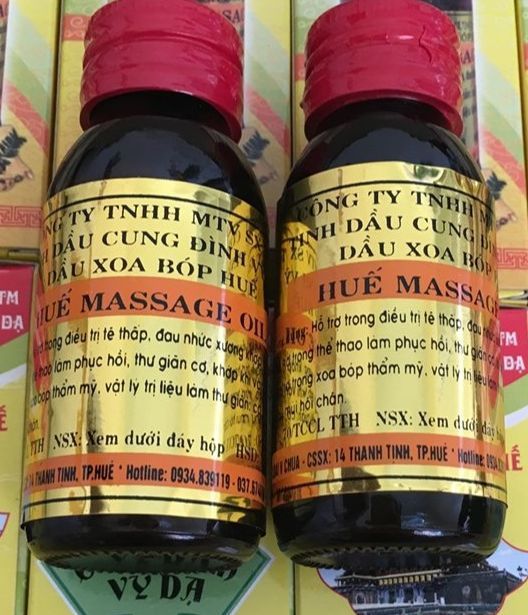 2 Dầu xoa bóp massage Huế Cung đình Vỹ Dạ ( chính hãng 2 chai x 60ml )