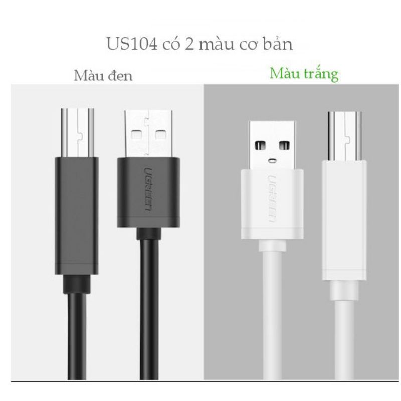 Dây máy in USB 2.0 dài 1,5m UGREEN 10845 US104 - Hàng