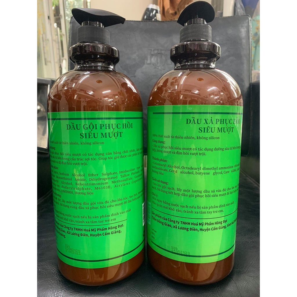 Bộ dầu gội xả phục hồi tóc siêu mượt HD 2000ml x2