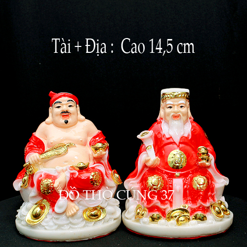 [ Cao 14,5 cm ] Thần Tài Thổ Địa [ Bột đá + Nhựa composite ]