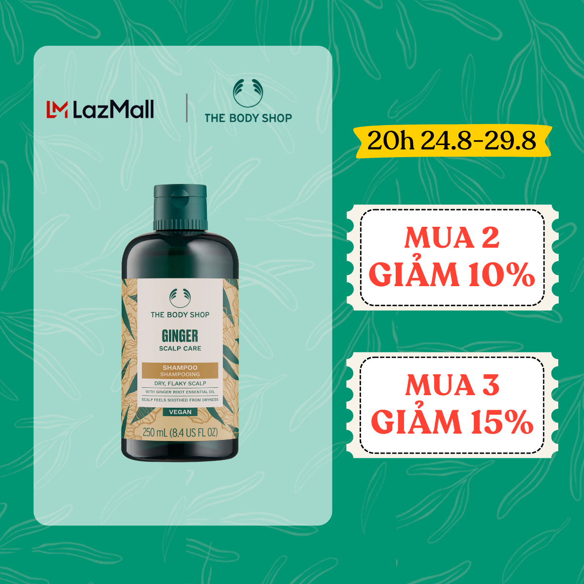 Dầu gội gừng Ginger Scalp Care Shampoo 250ml The Body Shop