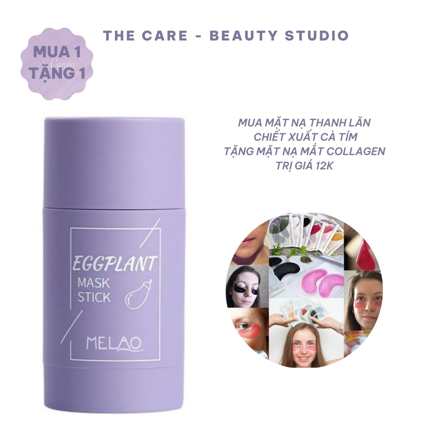 Mặt nạ dưỡng da dạng thỏi Melao Mask Stick 40g, dưỡng ẩm, kiềm dầu, ngăn ngừa mụn, giúp da sáng mịn - THE CARE BEAUTY STUDIO