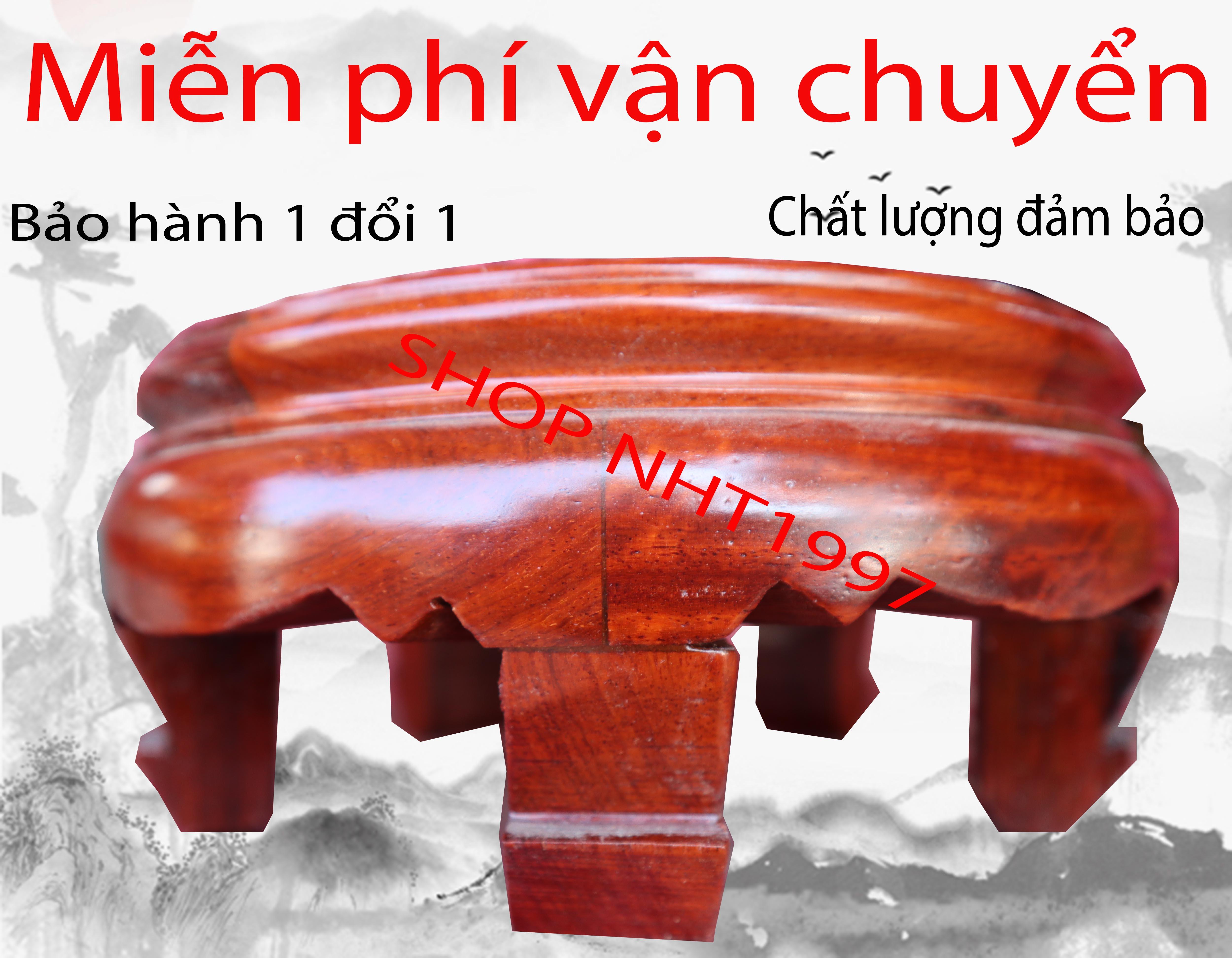 Kỉ tròn có chân gỗ hương,đế để cóc,bát hương gỗ hương cao 9cm