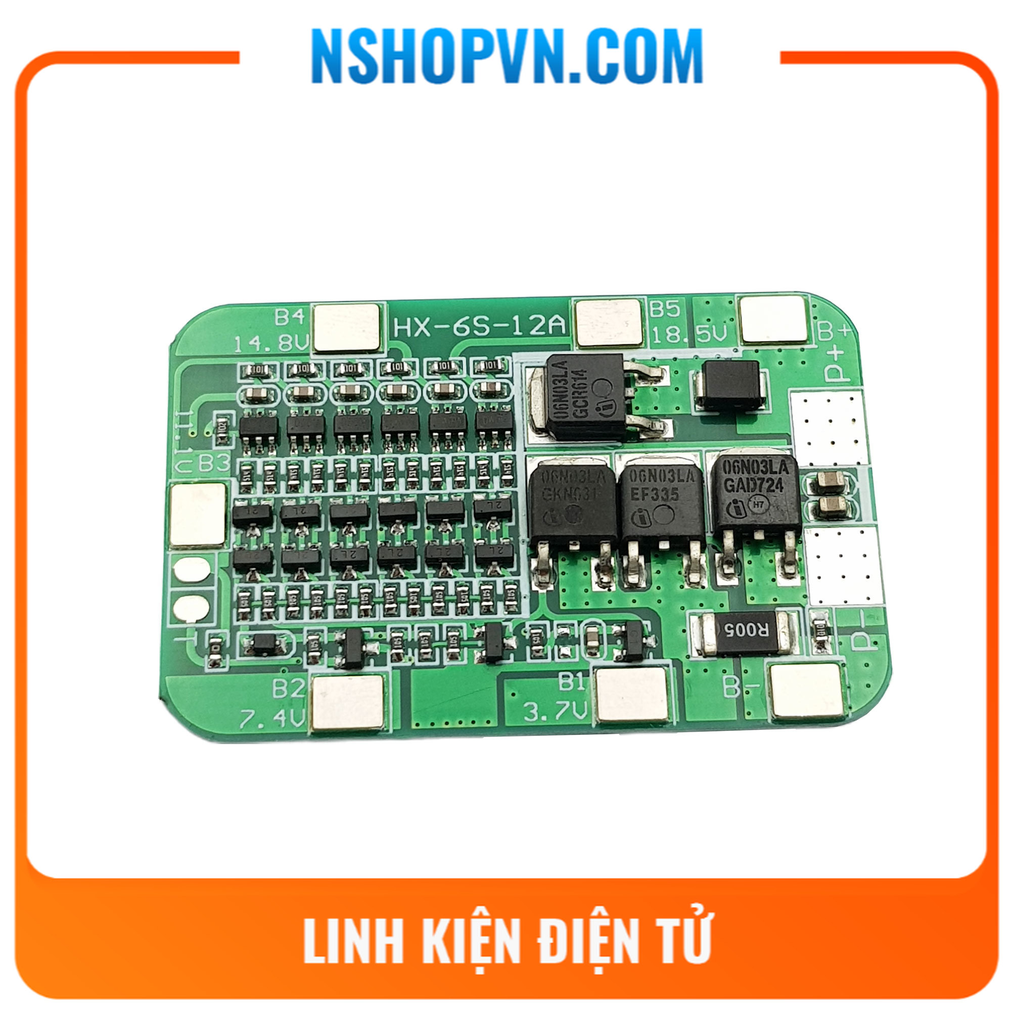 Mạch sạc và bảo vệ pin 6s 12a