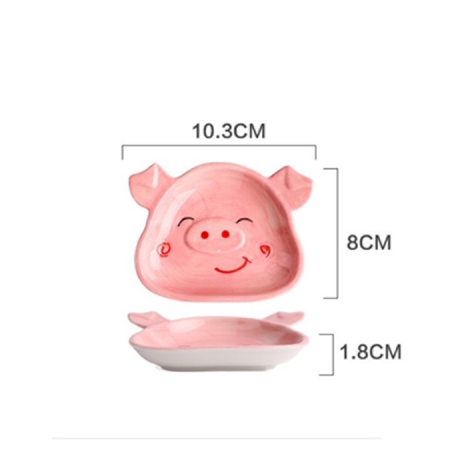 Đĩa sứ mini heo hồng cho bé ăn dặm kiểu Nhật