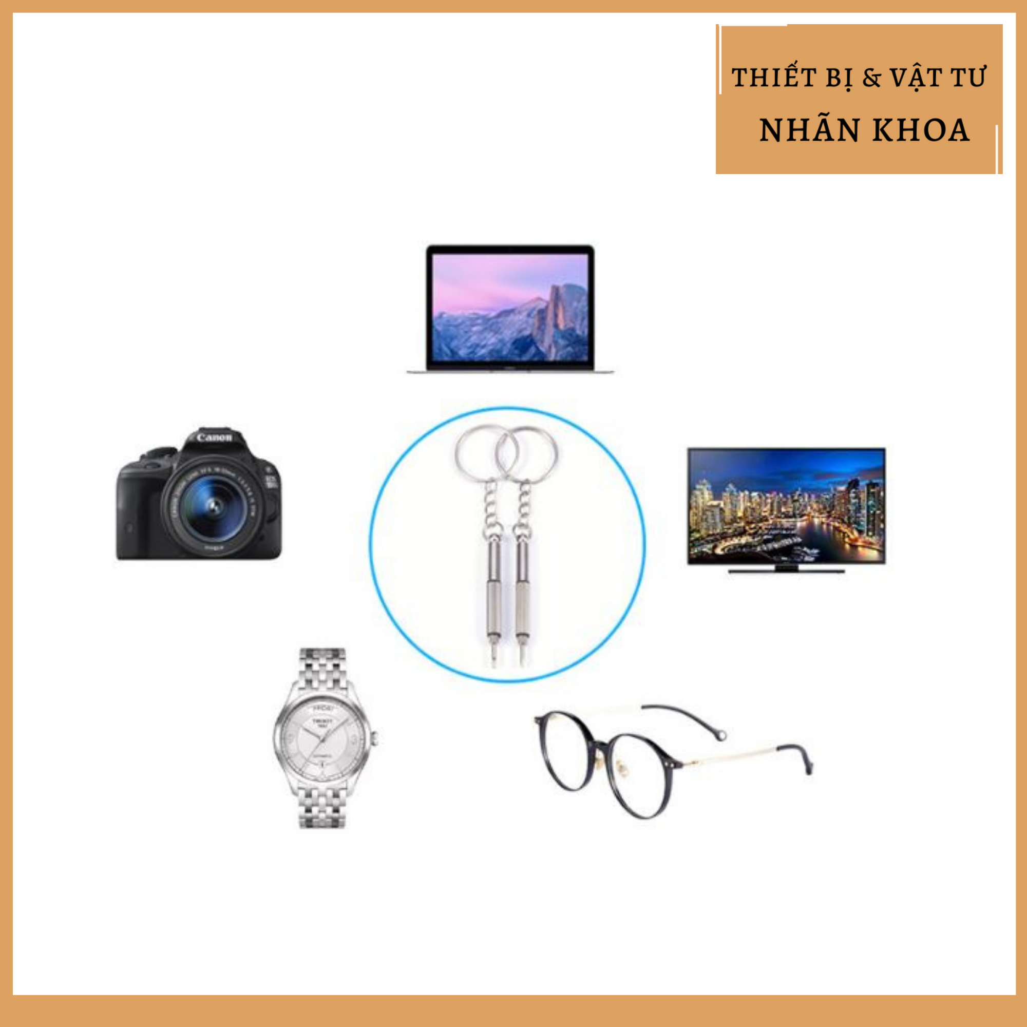Móc khóa tuốc nơ vít mini 3in1 | Nhỏ gọn | 1 Chiếc