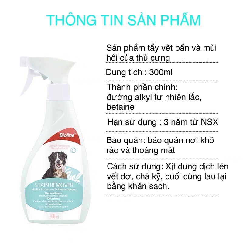 [HCM]Xịt khử mùi hôi diệt khuẩn Bioline 300ml