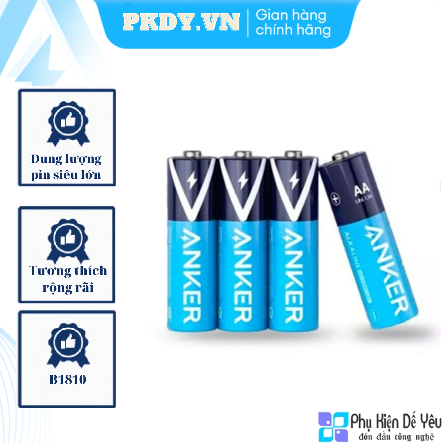 Pin Kiềm ANKER AA Alkaline 2 Pin - B1810