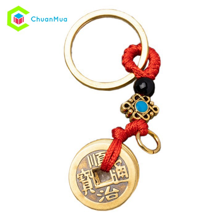 Dây Xu Ngũ Đế Trang Trí Móc Khóa  ( Dây Móc Khóa Đồng Tiền Treo Balo, Cầu Tài Lộc, May Mắn, Phong Thủy...) | PKB025