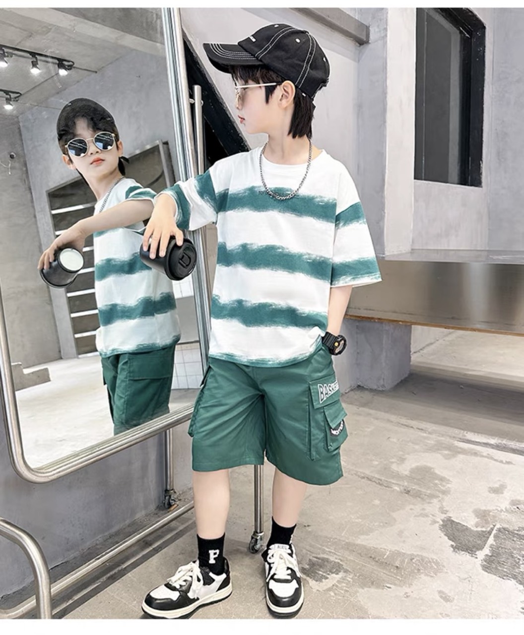 [SIZE ĐẠI+CỒ] SÉT KAKI BÉ TRAI  SỌC