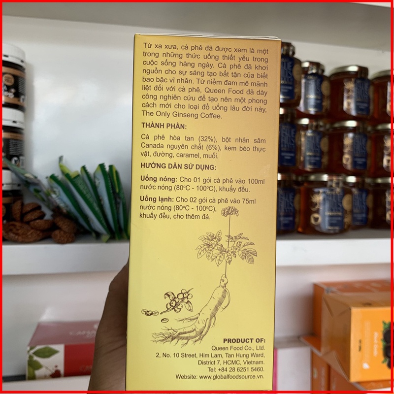 Cà Phê Nhân Sâm Hòa Tan Only Nature Hộp 252gr (14 gói / hộp) - NMOL