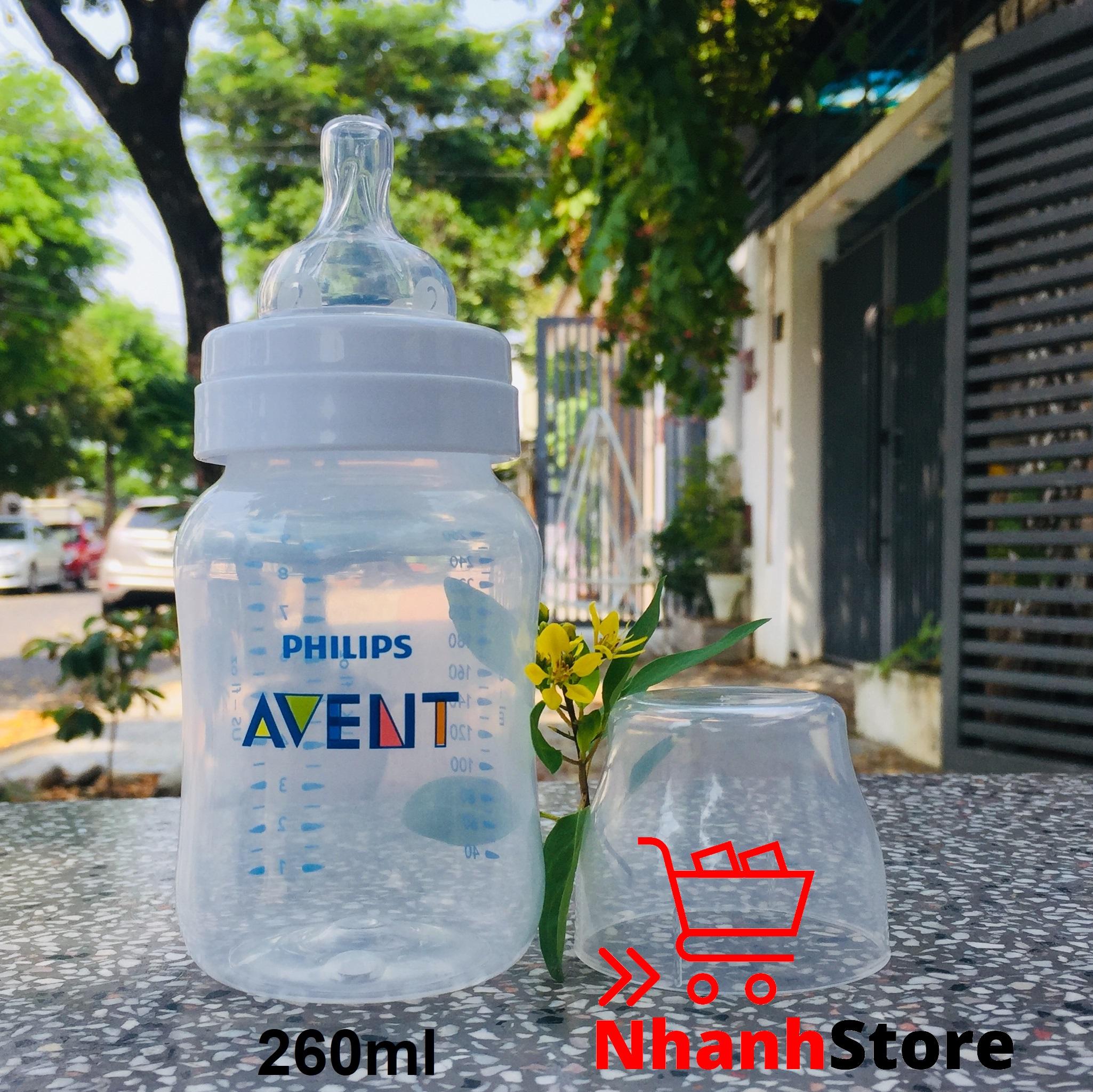 Bình sữa Thiết kế cổ điển Avent Classic 260ml (Núm số 2, từ 3-6 tháng)