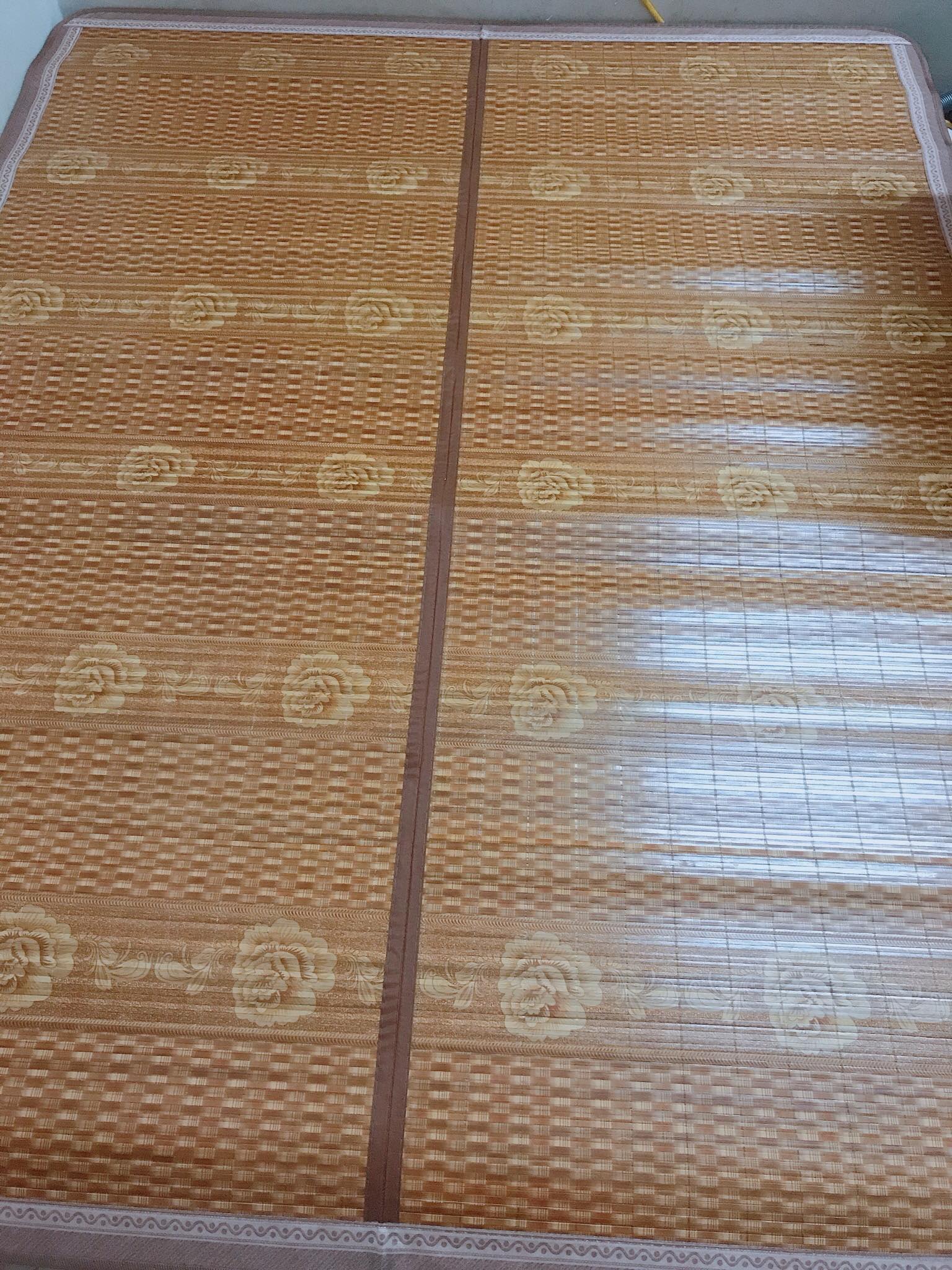 Chiếu Trúc Vân Gỗ viền Lụa Cao Cấp 180cm x 200cm