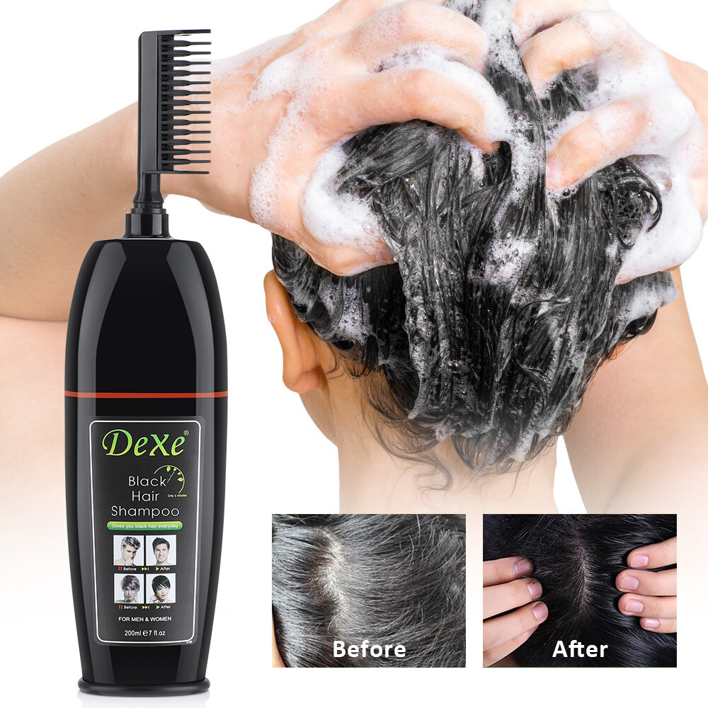 [Dexe] Dexe Silver Hair Dye Comb to Black Color 200ml (British Brand)