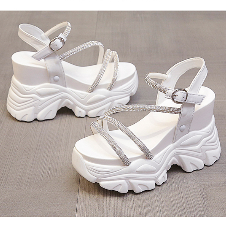 Sandal 10CM quai chéo đính đá X690-405