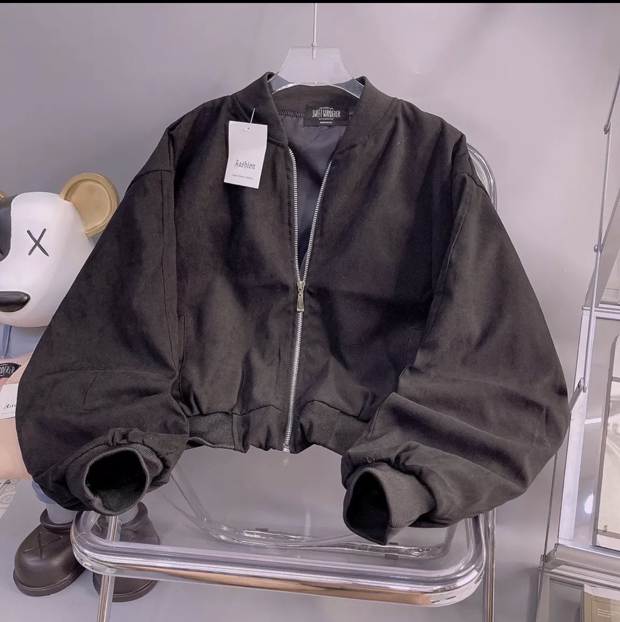 [HCM]áo khoác da lộn bomber mẫu mới