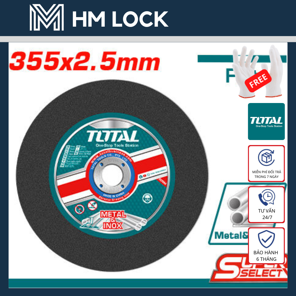 Đĩa cắt kim loại 105, 125, 230, 355mm total - hàng chính hãng - tac2253551