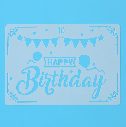 [HCM]Thước Vẽ Hoạ Tiết Thủ Công Happy Birthday - Mẫu 10