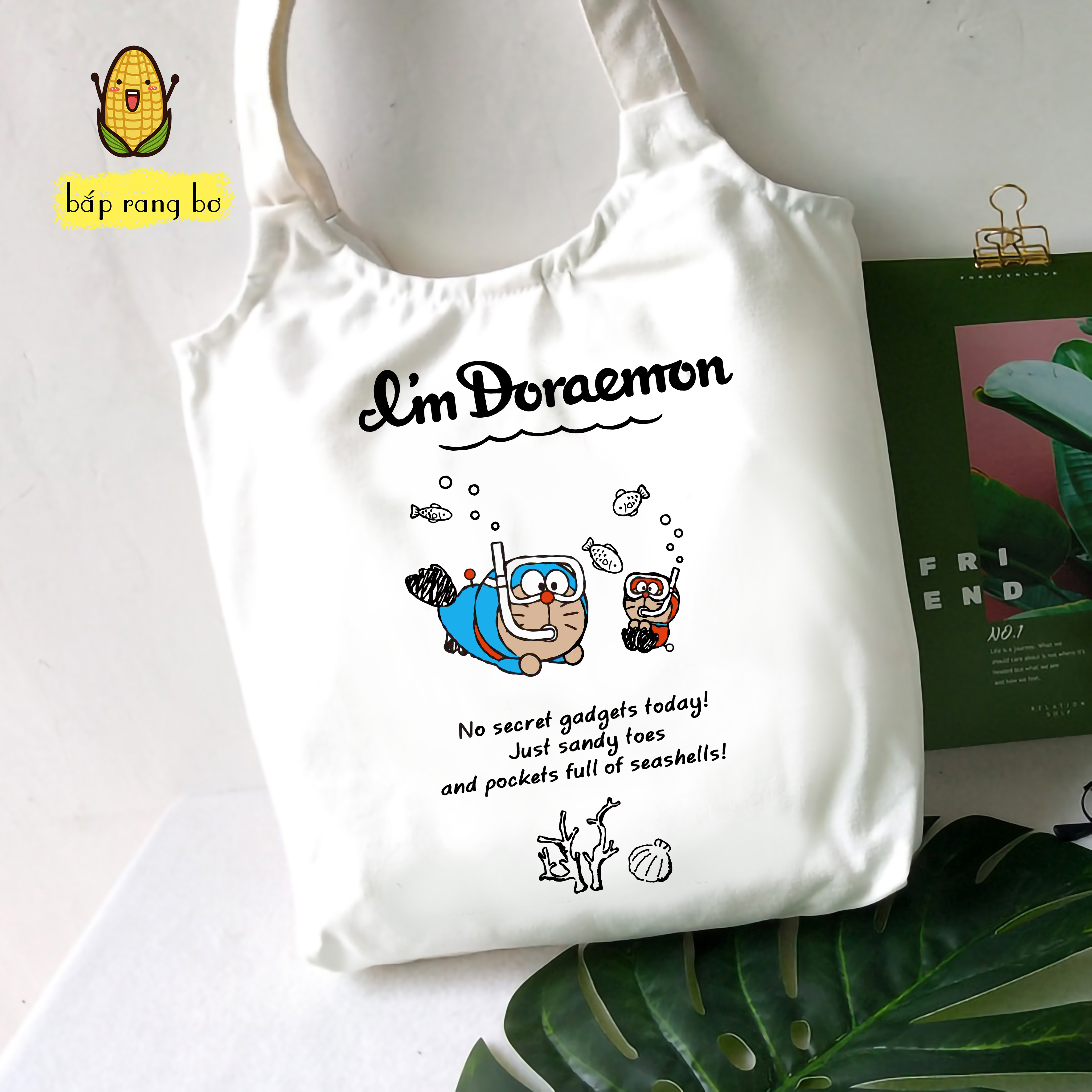 TÚI TOTE TRÒN DORAEMON P2 [CÓ KHÓA + TÚI CON] - VẢI CANVAS