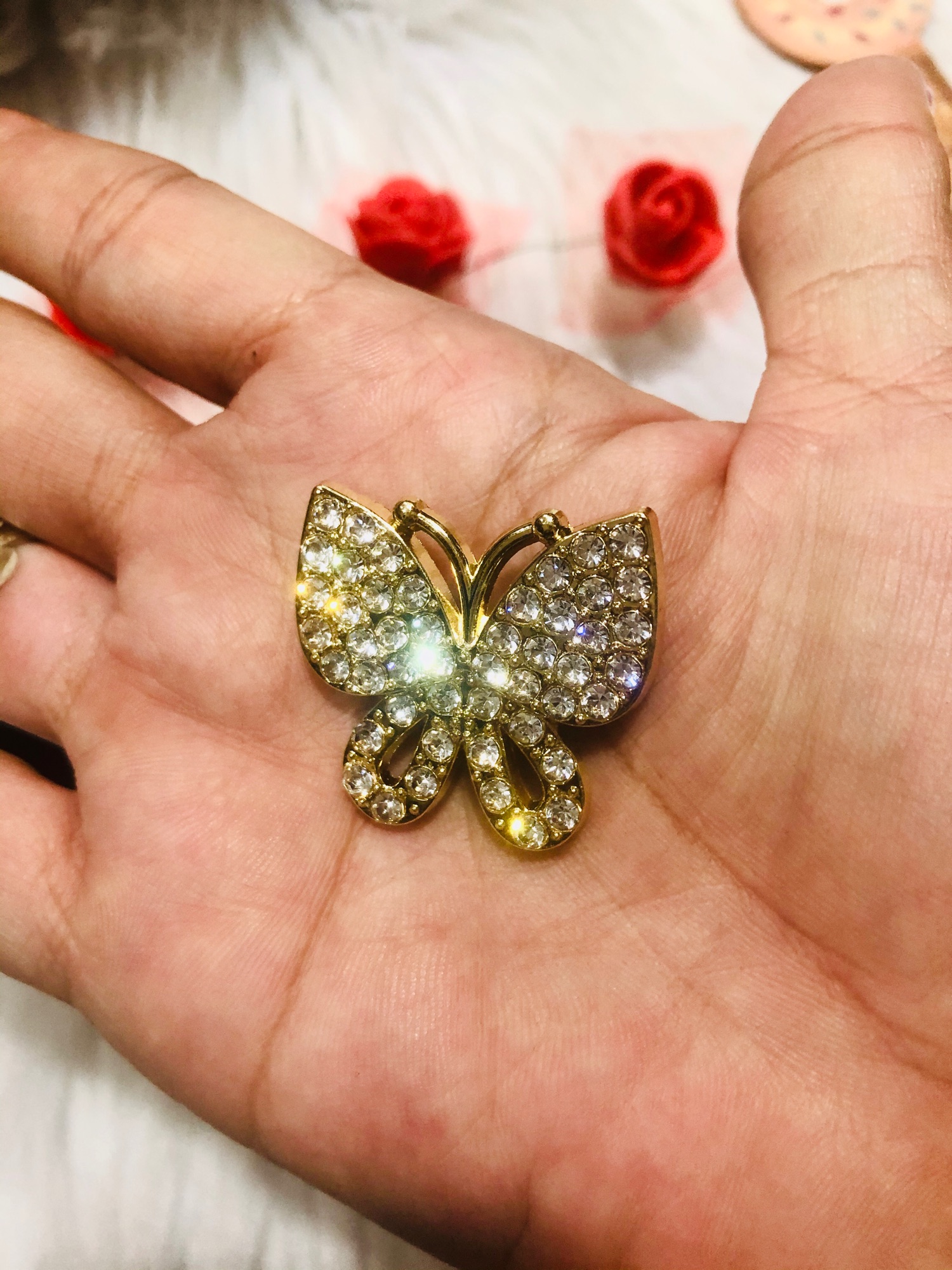 [HCM]Cài áo con bướm full đá. KT 3 x 35cm