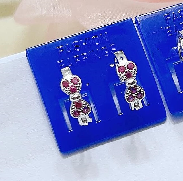 Children's Bow-Shaped Earrings Made of Silver Material Ms05C